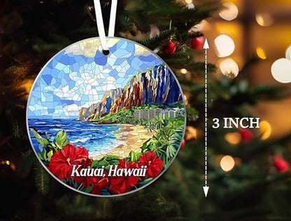 Kauai Hawaii Stained Glass Acrylic Ornament- Acrylic Suncatcher Gift