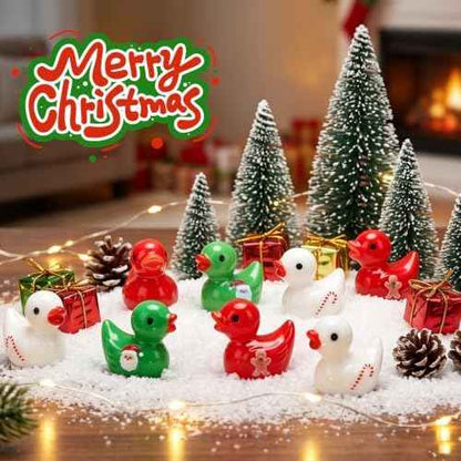 100 Pack Mini Christmas Resin Ducks Resin Figurines Party Favors