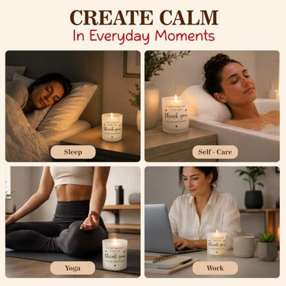 TEEZWONDER Christmas Thank You Gifts for Women, Scented Candle 10 oz