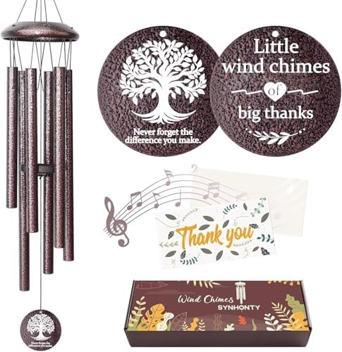 Thank You Gifts for Women Men, 25" Wind Chimes Appreciation Gifts for