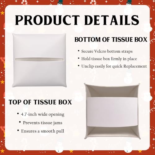 Joy & Snow Christmas Tissue Box Cover, Reindeer Home Kitchen Tissue