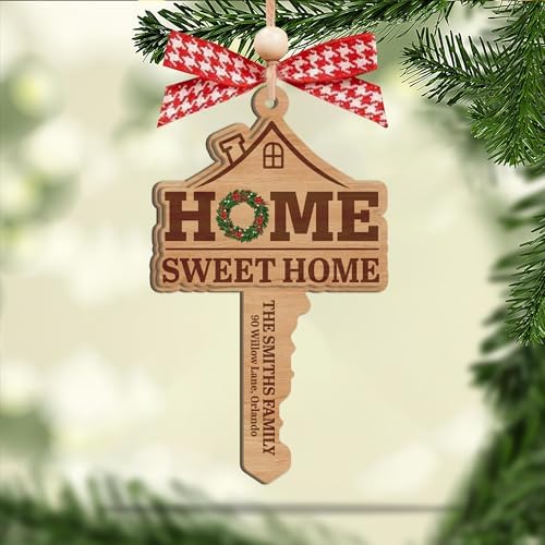 Personalized New Home Wooden Ornament 2025 – “Home Sweet Home” Custom