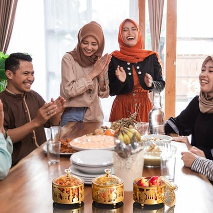 4 Pcs Ramadan Serving Trays with Lid Eid Mubarak Decor, Classic