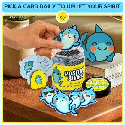 STOFINITY Positive Shark Jar, 60 Affirmation Cards, Gifts for Women