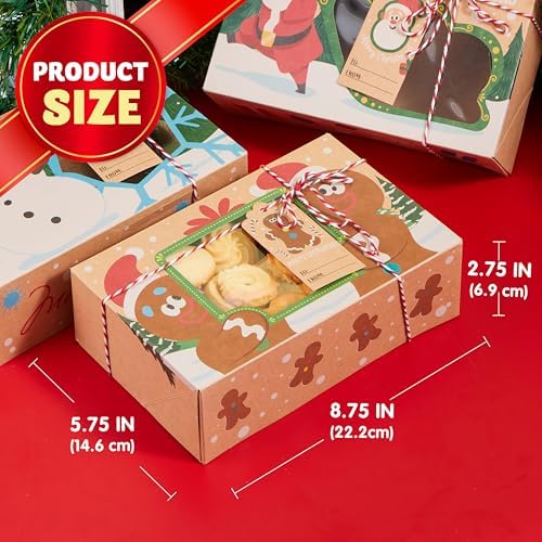 JOYIN 24 PCS Christmas Cookie Gift Baking Box 8.75" x 5.75" x 2.75”
