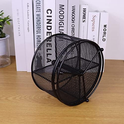 Pen Holder for Desk, 360 Rotating Mesh Pencil Organizer Marker Storage