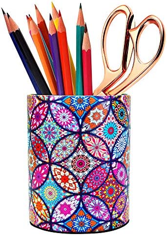 PU Leather Pen Holder, Pencil Holder Desk Organizer for Women Girls