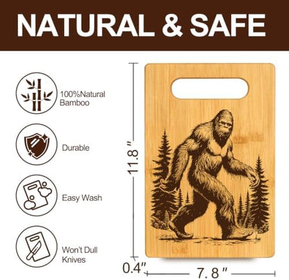 Bigfoot Sasquatch Bamboo Cutting Board for Men Women Campers