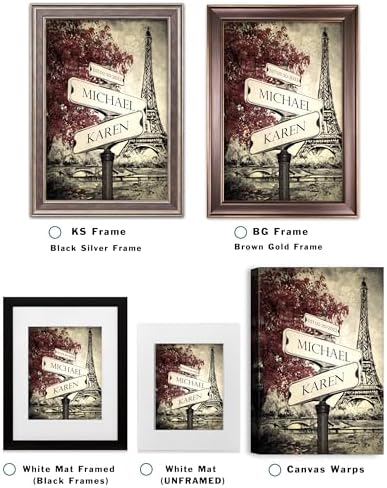 Lovers Cross-roads Eiffel Tower Personalized Photo/Canvas Print and