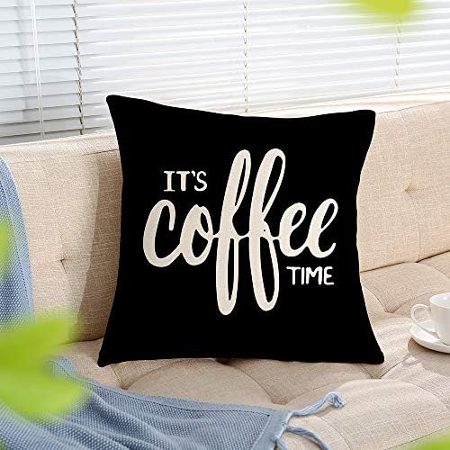 Ogiselestyle It's Coffee Time Motivational Sign Cotton Linen Home