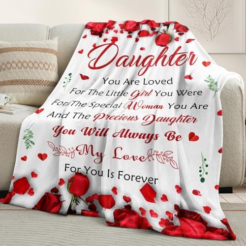 Daughter Birthday Gifts from Mom or Dad, To My Daughter Blanket, 50" x