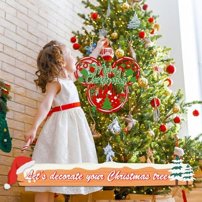 Christmas Door Decorations Red Mouse Wooden Sign