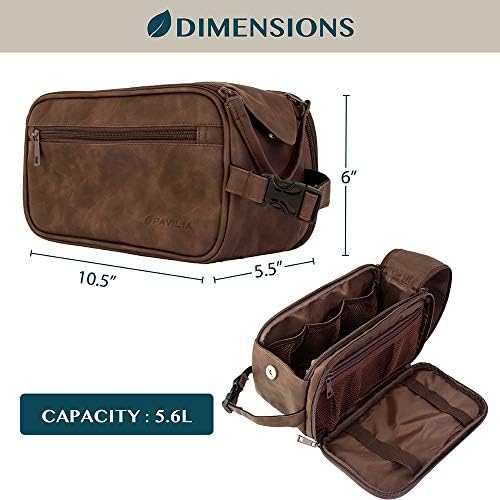 PAVILIA Toiletry Bag for Men, Travel Essentials Shaving Dopp Kit, Mens
