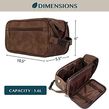 PAVILIA Toiletry Bag for Men, Travel Essentials Shaving Dopp Kit, Mens
