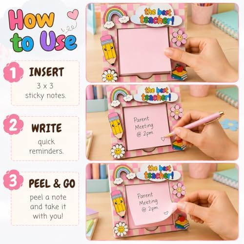 Sticky Note Holder for Desk, Teacher Sticky Note Holder, Teacher Desk