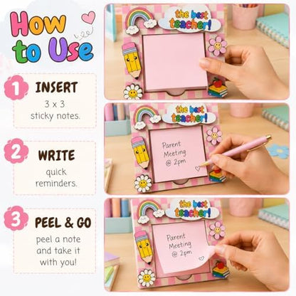 Sticky Note Holder for Desk, Teacher Sticky Note Holder, Teacher Desk