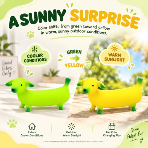 Banana Dog Squishy Toy, Sand Moldable Squeeze Fidget Toy