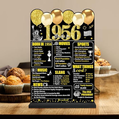 70th Birthday Decoration Acrylic Plaque Table Sign with Stand for Men