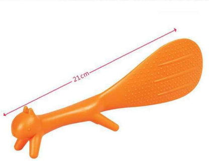 AKOAK 3 Piece Creative Household Kitchen Tools,Lovely Squirrel Shape Standing Spoon Non-stick Rice Spoon Fashion Rice Cooker Dishes Filled Scoop Shovel