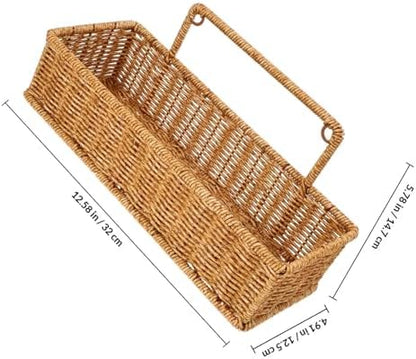 Woven Wall Hanging Storage Basket Bathroom Organizer Rustic with