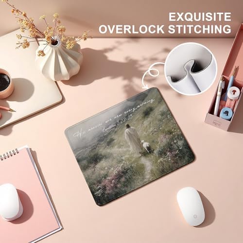 Christian Jesus with Lamb His Mercies are New Every Morning Mouse Pad