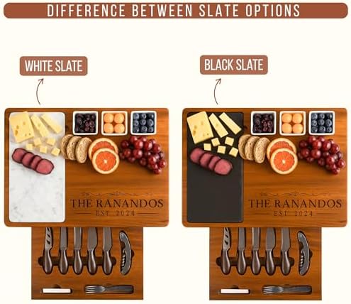 Personalized Charcuterie Board Set with Stainless Steel Knives