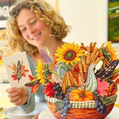 Freshcut Paper Golden Harvest 12" Classic Pop Up Bouquet Card