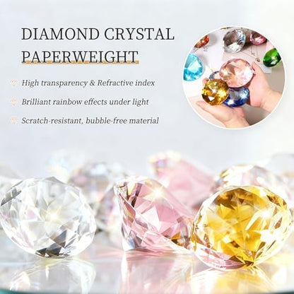 PATIKIL Diamond Crystal Paperweight, 100mm / 3.94" Crystal Paperweight