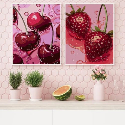 AIBOERL 2 Pack Diamond Art Kits for Adults,Retro Cherry Diamond