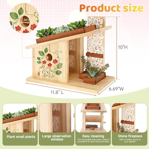 Modern Birdhouse Woodworking Kit, Natural Cedar Wooden birdhouses for