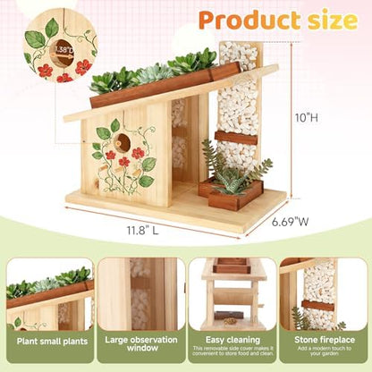 Modern Birdhouse Woodworking Kit, Natural Cedar Wooden birdhouses for