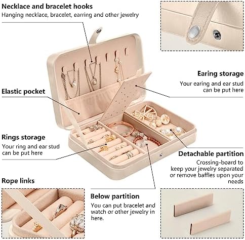 Travel Jewelry Case Box Organizer Gifts for Women Girls Man PU Leather