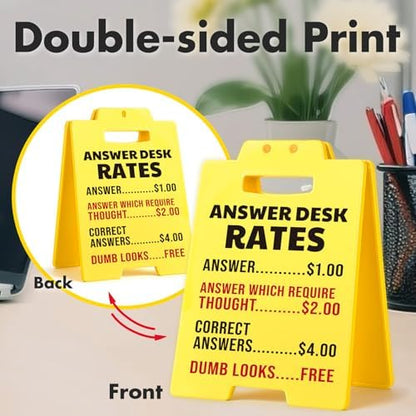 Answer Desk Rates Sign, Funny Office Gag Gifts for Women, Bosses Day