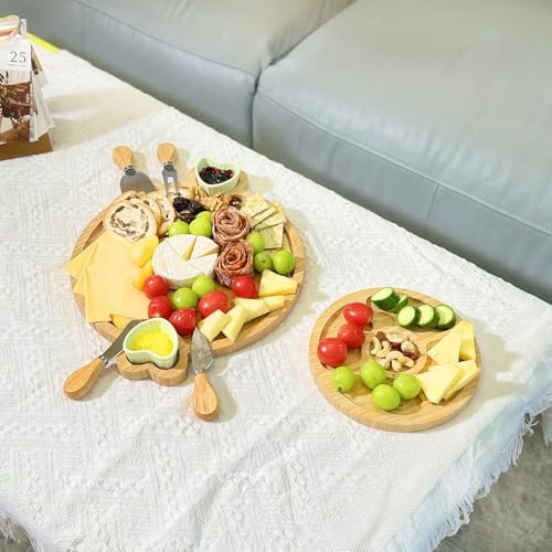 Charcuterie Boards Gift Set: Bamboo Charcuterie Cheese Board - Unique