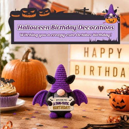 Halloween Birthday Gifts for Women Boo Basket Stuffer Crochet Bat