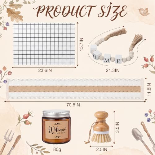 Qinyoung 17 Pcs Housewarming Gifts, Farmhouse Kitchen Gift Basket for