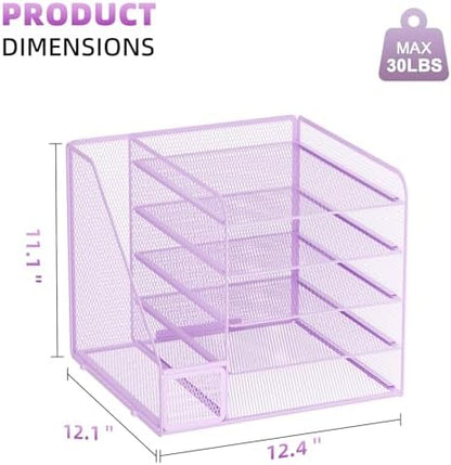 Marbrasse Desk Organizers and Accessories, 5-Tier Paper Letter Tray