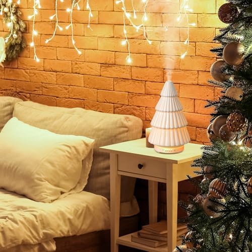 Rossesay Christmas Essential Oil Diffuser, Ceramic Christmas Tree
