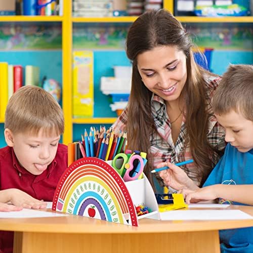 Faccito Wooden Rainbow Pencil Holder Rainbow Teacher Appreciation