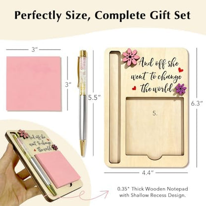 Crystal Pen Gift for Women, Inspirational Desk Pen with Rose Quartz