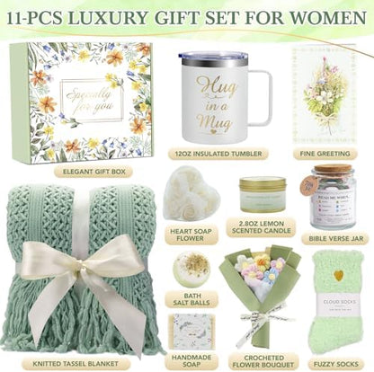Mother's Day Gift Baskets for Women, 11 PCS Unique Birthday Gifts for