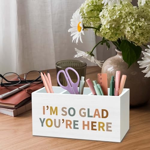 DILSJ Boho Thankful Gifts Pen Pencil Holder Organizer for Desk, I'm so