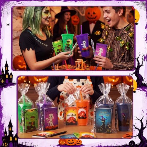 LemonRoad 36 Pcs Halloween Party Favors Set 12 Tumblers12 Pens 12