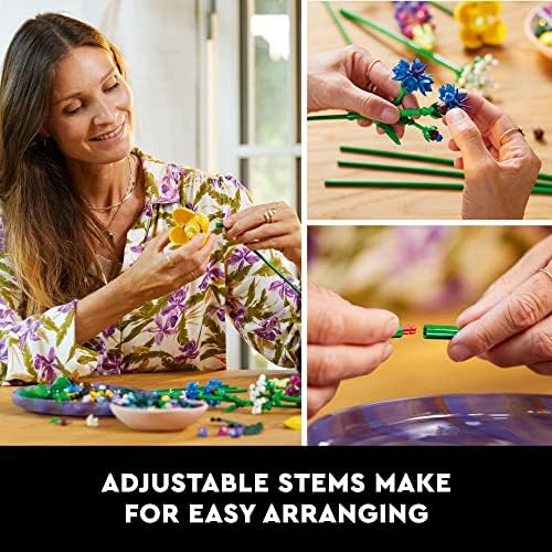 LEGO Botanicals Artificial Wildflower Bouquet - Fake Indoor Flowers