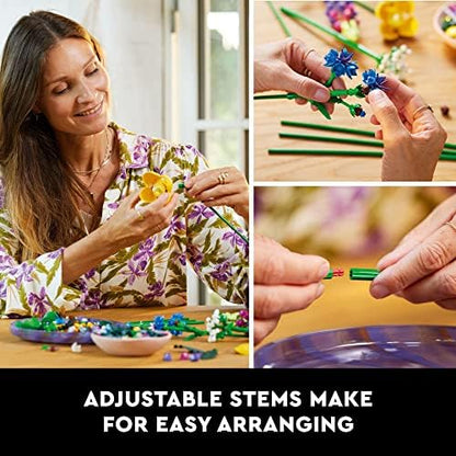 LEGO Botanicals Artificial Wildflower Bouquet - Fake Indoor Flowers