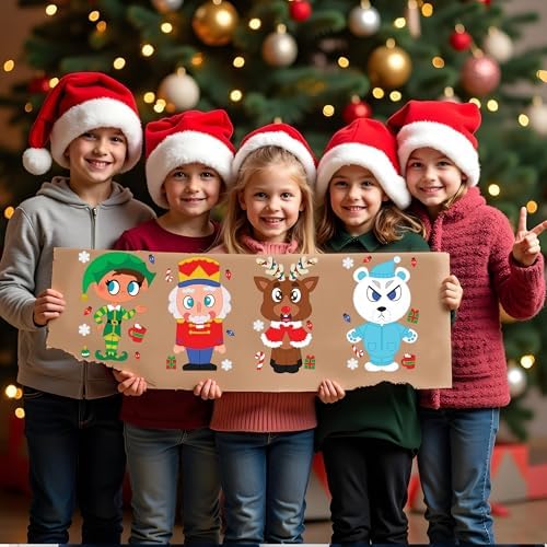 JOYIN 48 Pcs Christmas Make A Face Sticker Sheets Make Your Characters