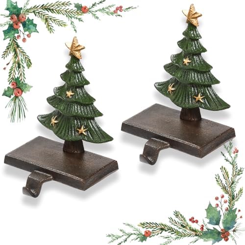 Christmas Stocking Hangers for Mantle Set 2, Metal Heavy Duty