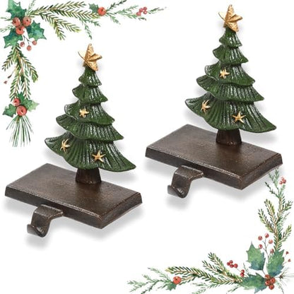 Christmas Stocking Hangers for Mantle Set 2, Metal Heavy Duty