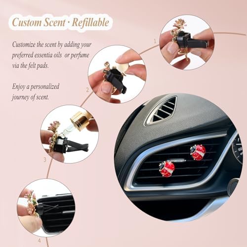ORIESSE Ladybug Car Decor,Cute Air Freshener Vent Clips,Lady Bug Gift