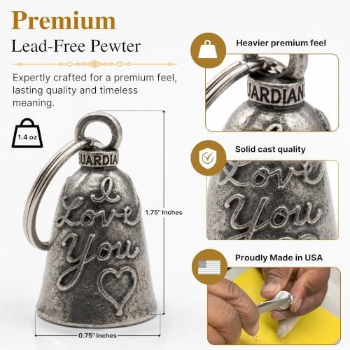 Guardian Bell Celtic Good Luck Bell w/Keyring & Black Velvet Gift Bag